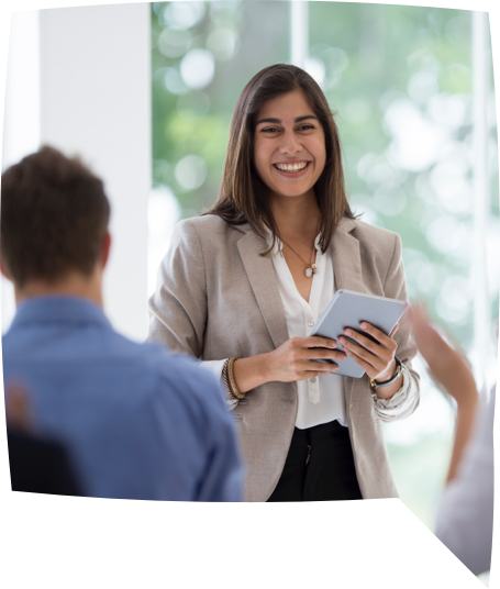 Woman giving a presentation